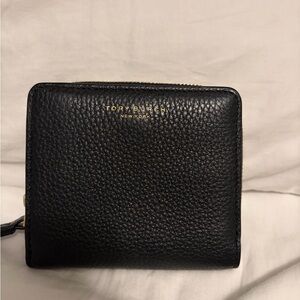 Tory Burch Black Pebbled Leather Wallet